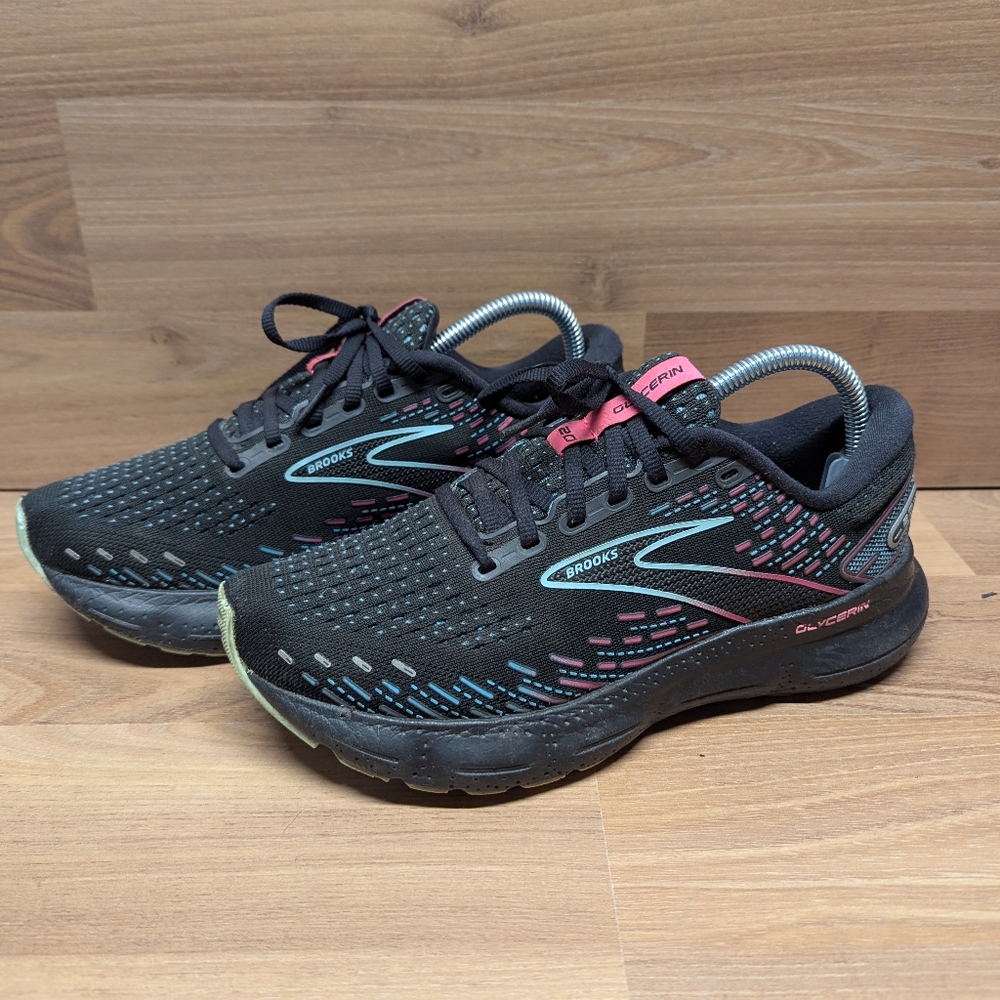 Brooks Womens Glycerin 20 1203691B005 Black Running Shoes Sneakers Size 8.5